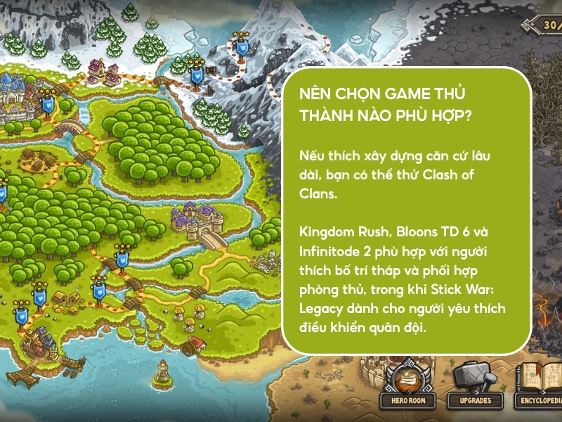 Nên chọn game thủ thành nào phù hợp? 