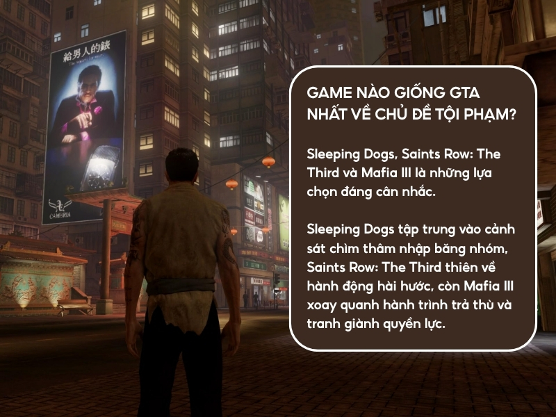Game nào giống GTA nhất về chủ đề tội phạm?