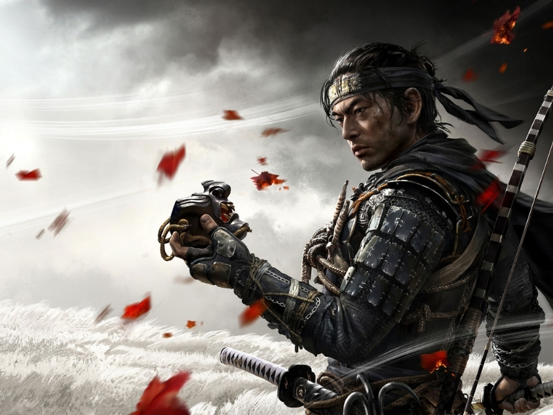 Samurai giữa cánh đồng hoa trong Ghost of Tsushima