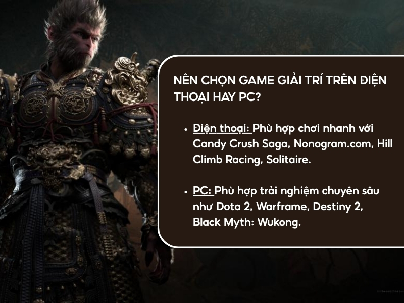 Nên chọn game giải trí trên điện thoại hay PC?