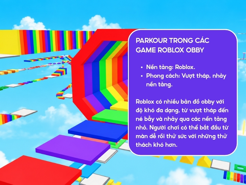 Parkour trong các game Roblox Obby